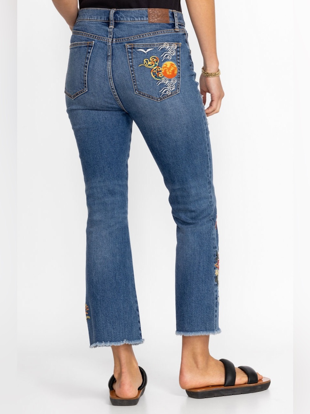 Johnny Was • Heron Embroidered Cropped Baby Boot Jeans - Picture 6 of 14